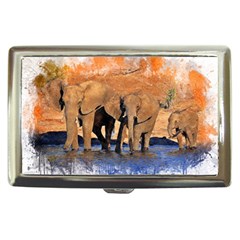 Elephants Animal Art Abstract Cigarette Money Cases by Celenk