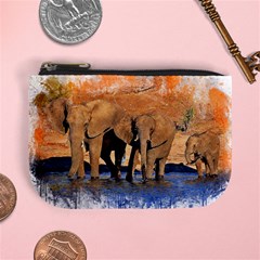 Elephants Animal Art Abstract Mini Coin Purses by Celenk