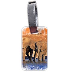 Elephants Animal Art Abstract Luggage Tags (two Sides) by Celenk