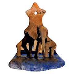 Elephants Animal Art Abstract Ornament (christmas Tree)  by Celenk