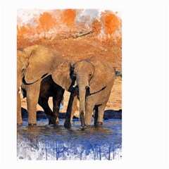 Elephants Animal Art Abstract Small Garden Flag (two Sides) by Celenk