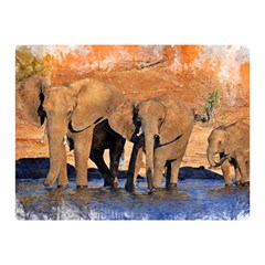 Elephants Animal Art Abstract Double Sided Flano Blanket (mini)  by Celenk