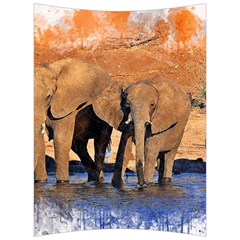 Elephants Animal Art Abstract Back Support Cushion by Celenk