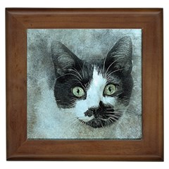 Cat Pet Art Abstract Vintage Framed Tiles by Celenk