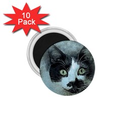 Cat Pet Art Abstract Vintage 1 75  Magnets (10 Pack)  by Celenk