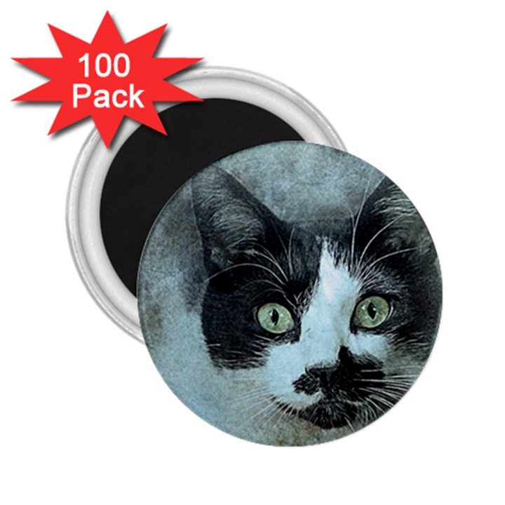 Cat Pet Art Abstract Vintage 2.25  Magnets (100 pack) 