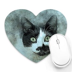 Cat Pet Art Abstract Vintage Heart Mousepads by Celenk