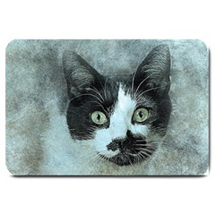 Cat Pet Art Abstract Vintage Large Doormat  by Celenk