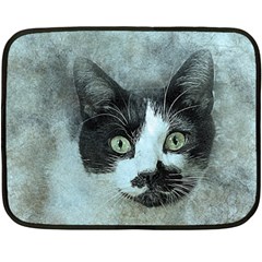 Cat Pet Art Abstract Vintage Double Sided Fleece Blanket (mini)  by Celenk