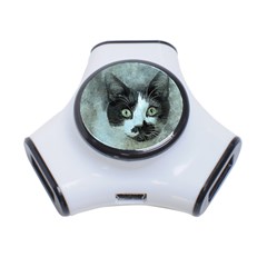 Cat Pet Art Abstract Vintage 3-port Usb Hub by Celenk