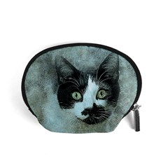 Cat Pet Art Abstract Vintage Accessory Pouches (small)  by Celenk