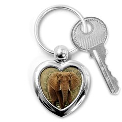 Elephant Animal Art Abstract Key Chains (heart)  by Celenk