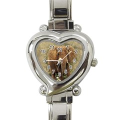 Elephant Animal Art Abstract Heart Italian Charm Watch by Celenk