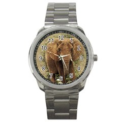 Elephant Animal Art Abstract Sport Metal Watch