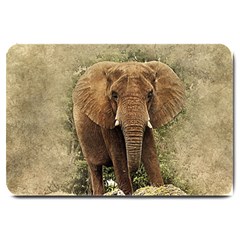 Elephant Animal Art Abstract Large Doormat  by Celenk