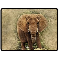 Elephant Animal Art Abstract Fleece Blanket (large)  by Celenk