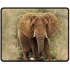 Elephant Animal Art Abstract Double Sided Fleece Blanket (medium)  by Celenk