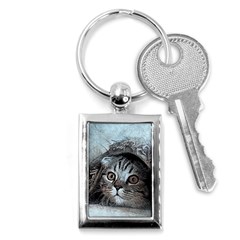 Cat Pet Art Abstract Vintage Key Chains (rectangle)  by Celenk