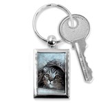 Cat Pet Art Abstract Vintage Key Chains (Rectangle)  Front