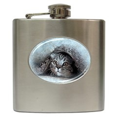 Cat Pet Art Abstract Vintage Hip Flask (6 Oz) by Celenk