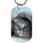 Cat Pet Art Abstract Vintage Dog Tag (Two Sides) Front