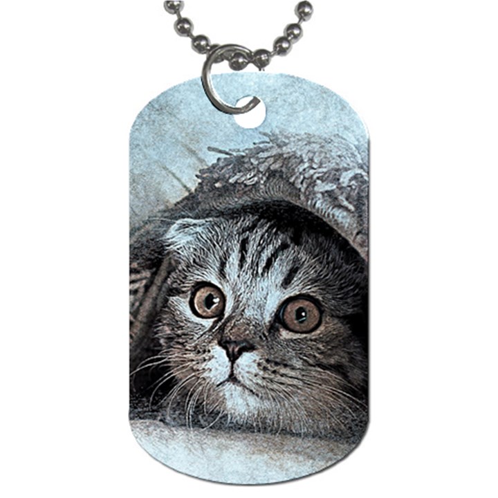 Cat Pet Art Abstract Vintage Dog Tag (Two Sides)