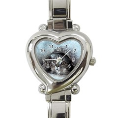 Cat Pet Art Abstract Vintage Heart Italian Charm Watch by Celenk