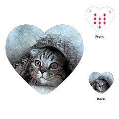 Cat Pet Art Abstract Vintage Playing Cards (heart)  by Celenk