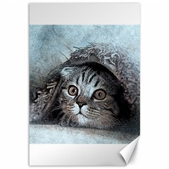 Cat Pet Art Abstract Vintage Canvas 12  X 18   by Celenk