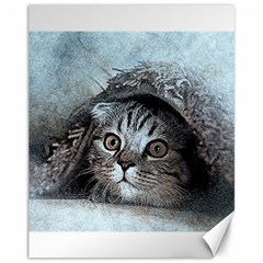 Cat Pet Art Abstract Vintage Canvas 11  X 14   by Celenk