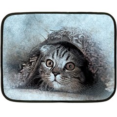 Cat Pet Art Abstract Vintage Fleece Blanket (mini) by Celenk