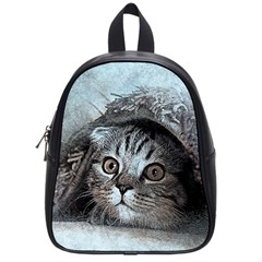 Cat Pet Art Abstract Vintage School Bag (small) by Celenk