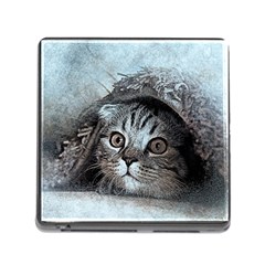 Cat Pet Art Abstract Vintage Memory Card Reader (square) by Celenk