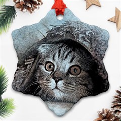 Cat Pet Art Abstract Vintage Ornament (snowflake) by Celenk