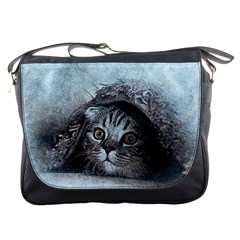 Cat Pet Art Abstract Vintage Messenger Bags by Celenk