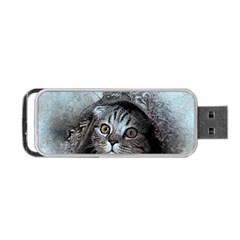 Cat Pet Art Abstract Vintage Portable Usb Flash (one Side) by Celenk