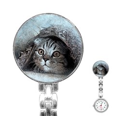 Cat Pet Art Abstract Vintage Stainless Steel Nurses Watch by Celenk