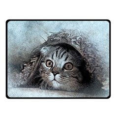 Cat Pet Art Abstract Vintage Double Sided Fleece Blanket (small)  by Celenk