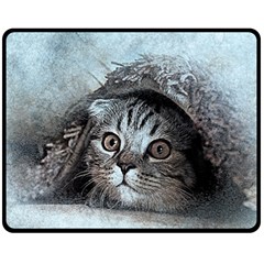 Cat Pet Art Abstract Vintage Double Sided Fleece Blanket (medium)  by Celenk