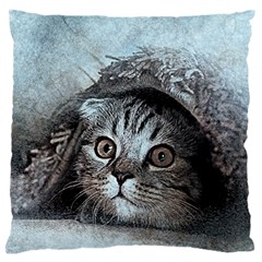 Cat Pet Art Abstract Vintage Large Flano Cushion Case (one Side)