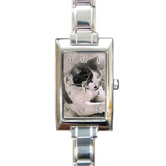 Cat Pet Art Abstract Vintage Rectangle Italian Charm Watch by Celenk