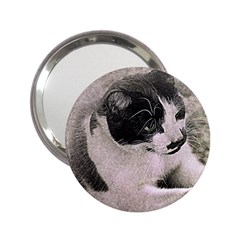 Cat Pet Art Abstract Vintage 2 25  Handbag Mirrors by Celenk