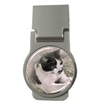 Cat Pet Art Abstract Vintage Money Clips (Round)  Front