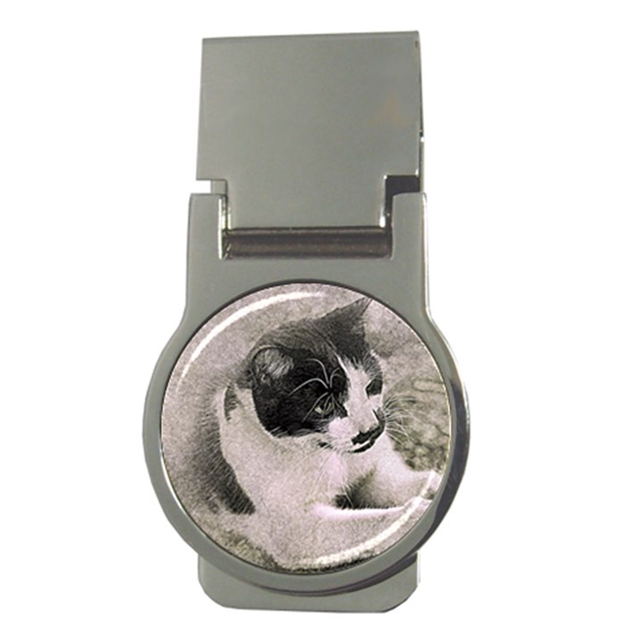 Cat Pet Art Abstract Vintage Money Clips (Round) 