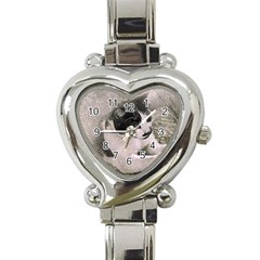 Cat Pet Art Abstract Vintage Heart Italian Charm Watch by Celenk