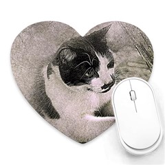 Cat Pet Art Abstract Vintage Heart Mousepads by Celenk