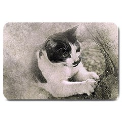 Cat Pet Art Abstract Vintage Large Doormat  by Celenk