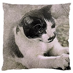 Cat Pet Art Abstract Vintage Large Cushion Case (two Sides) by Celenk