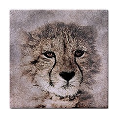 Leopard Art Abstract Vintage Baby Tile Coasters by Celenk