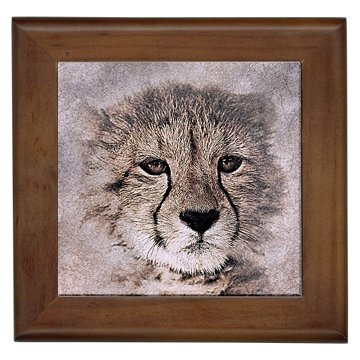 Leopard Art Abstract Vintage Baby Framed Tiles